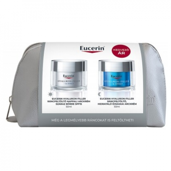 EUCERIN HYALURON-FILLER+3X HATÁS RÁNCFELTÖLTŐ NAPPALI SPF15+ÉJSZAKAI ARCKRÉM SZÁRAZ BŐRRE - 50+50ML